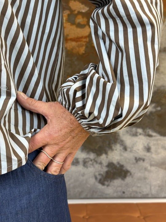 Gaspar 251338 Læsø stripe skjorte brown