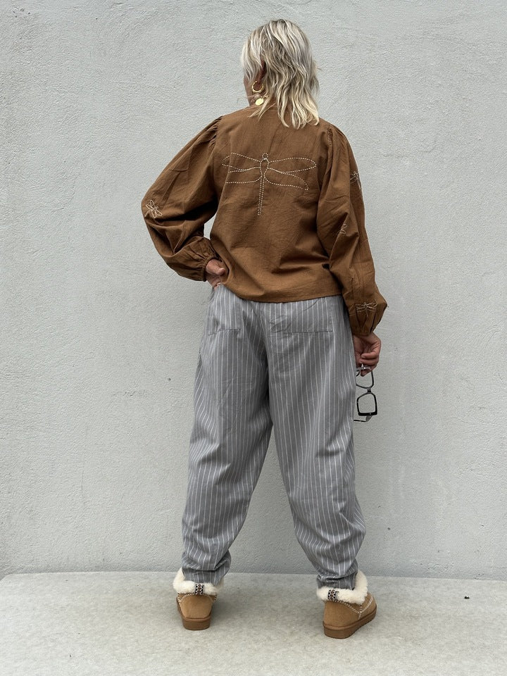 Gaspar 2510902 Colorado stripe pants grey