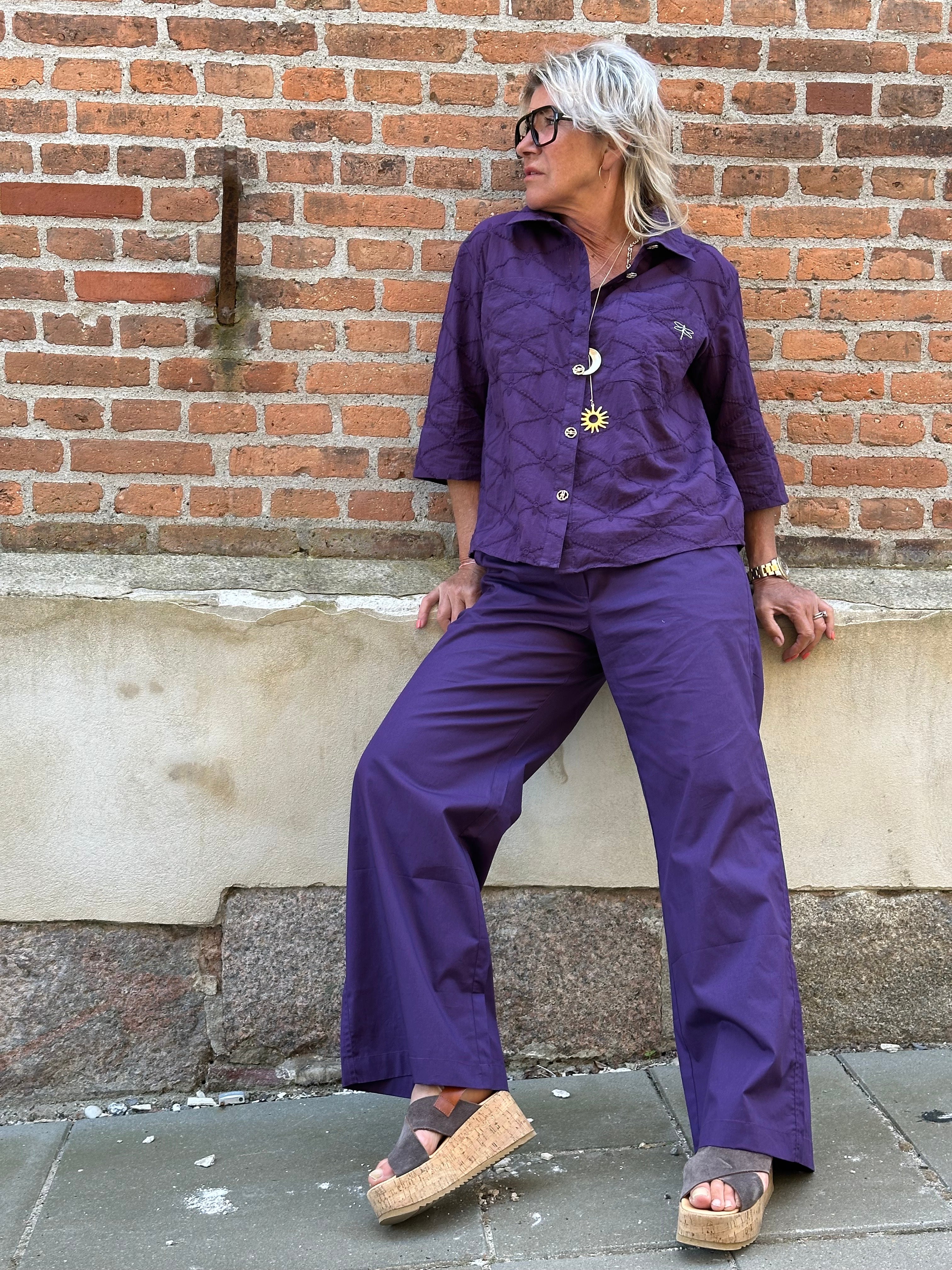 Gaspar 2510925 Honolulu poplin pants purple