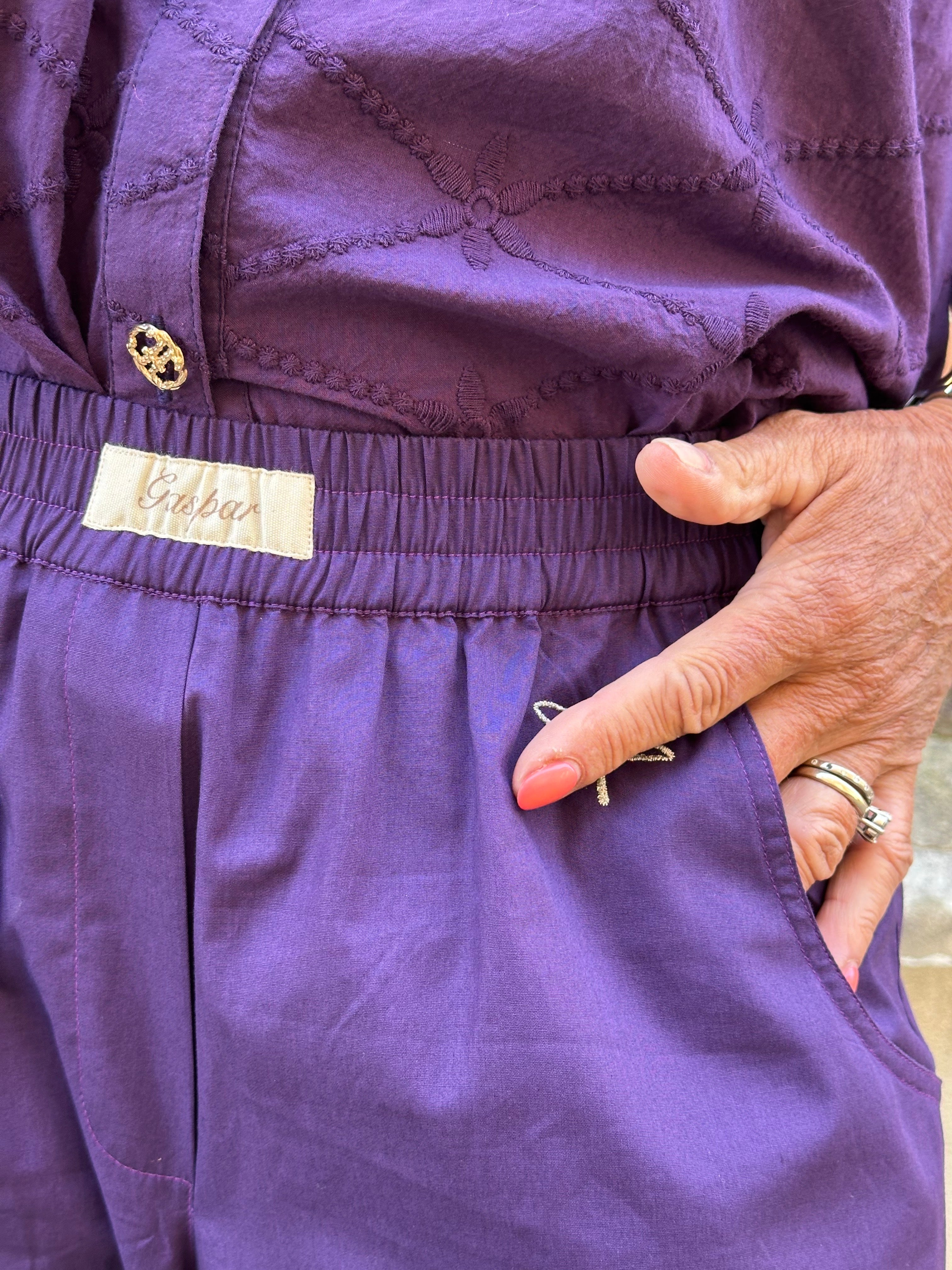 Gaspar 2510925 Honolulu poplin pants purple