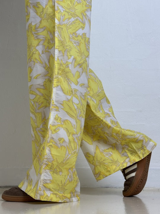 Gaspar 2510926 Honolulu flower pants yellow