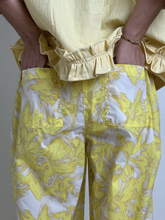 Gaspar 2510926 Honolulu flower pants yellow