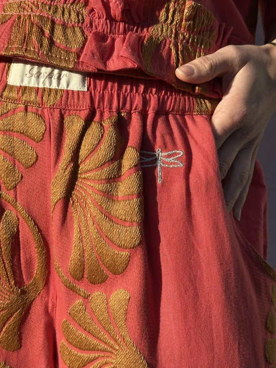 Gaspar 2510929 Honolulu jacquard pants coral