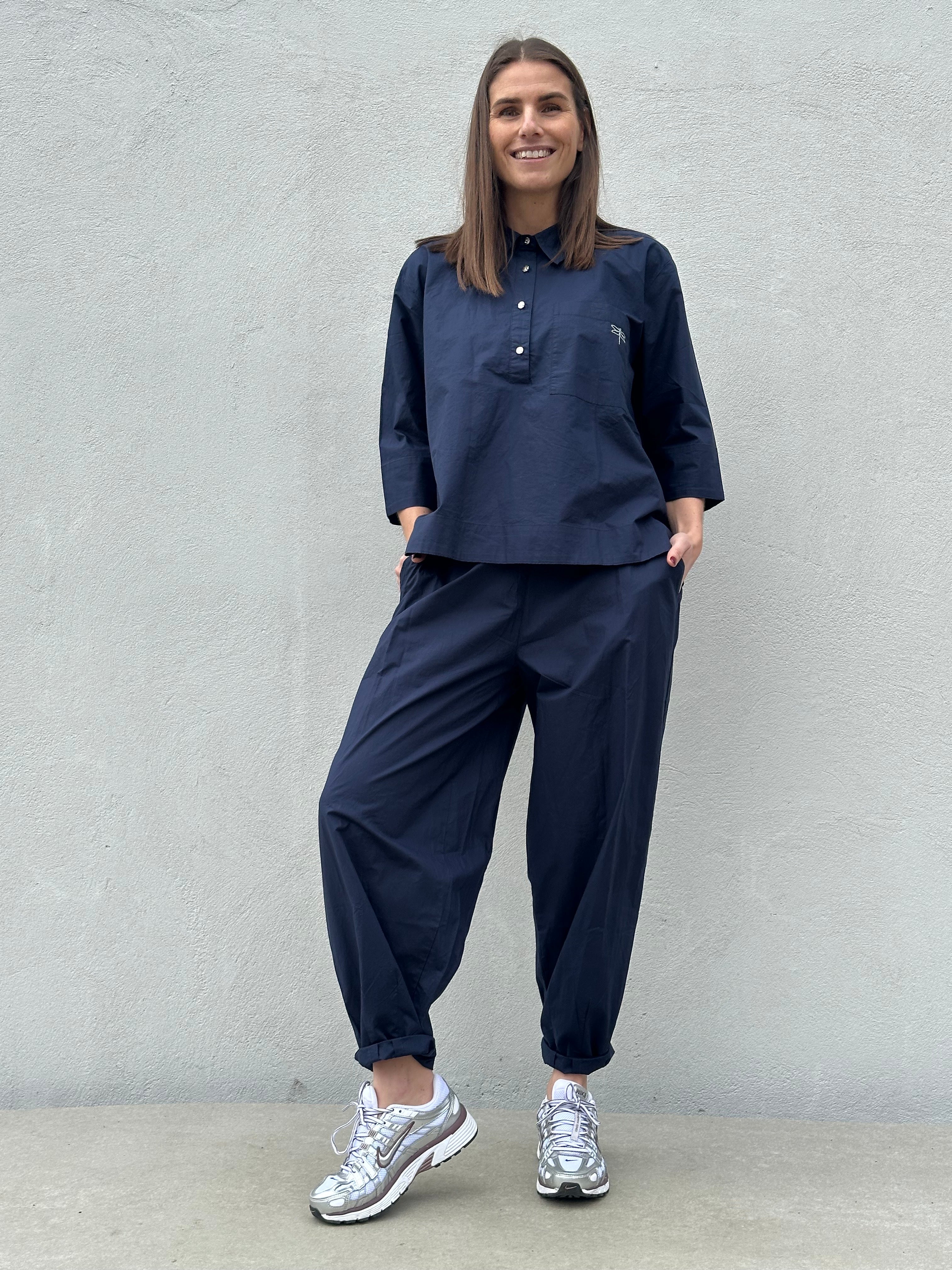 Gaspar 2601305 Porto blouse poplin dark
