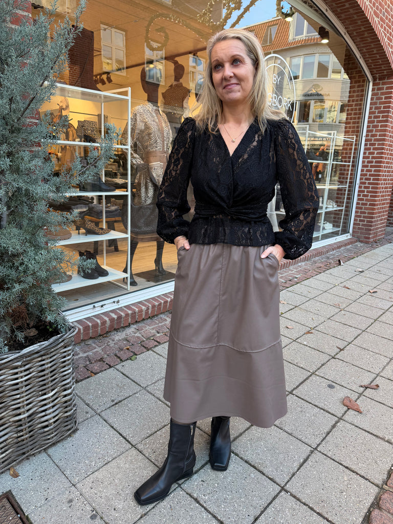 LECOCO 34922 Dicte vegan skirt taupe