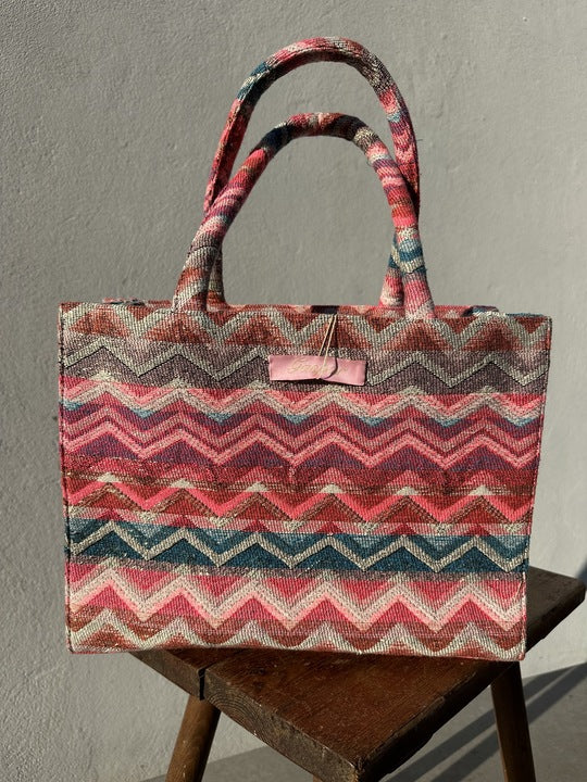 Gaspar 2601104 Tote bag jacquard pink