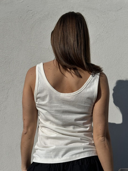Gaspar 2607300 Osaka rib tanktop white
