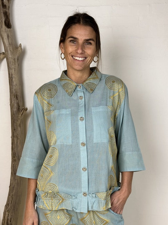 Gaspar 2601303 Vigo jacquard light blue