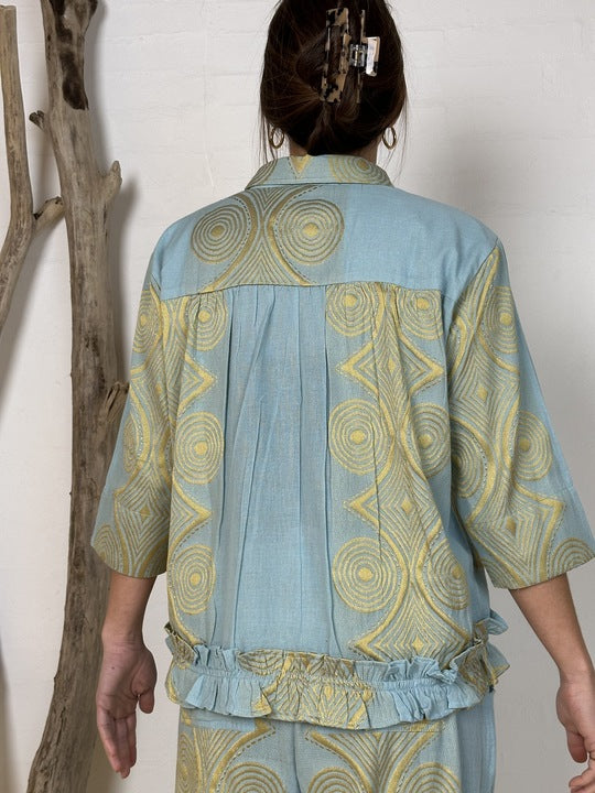 Gaspar 2601303 Vigo jacquard light blue