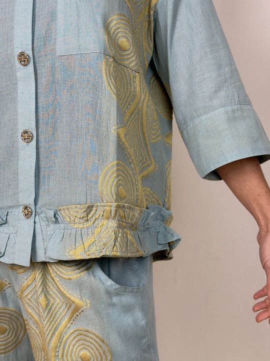 Gaspar 2601303 Vigo jacquard light blue