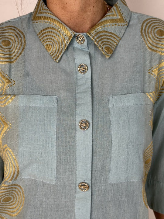 Gaspar 2601303 Vigo jacquard light blue