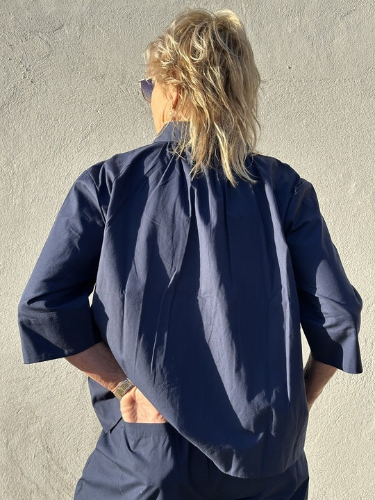 Gaspar 2601305 Porto blouse poplin dark