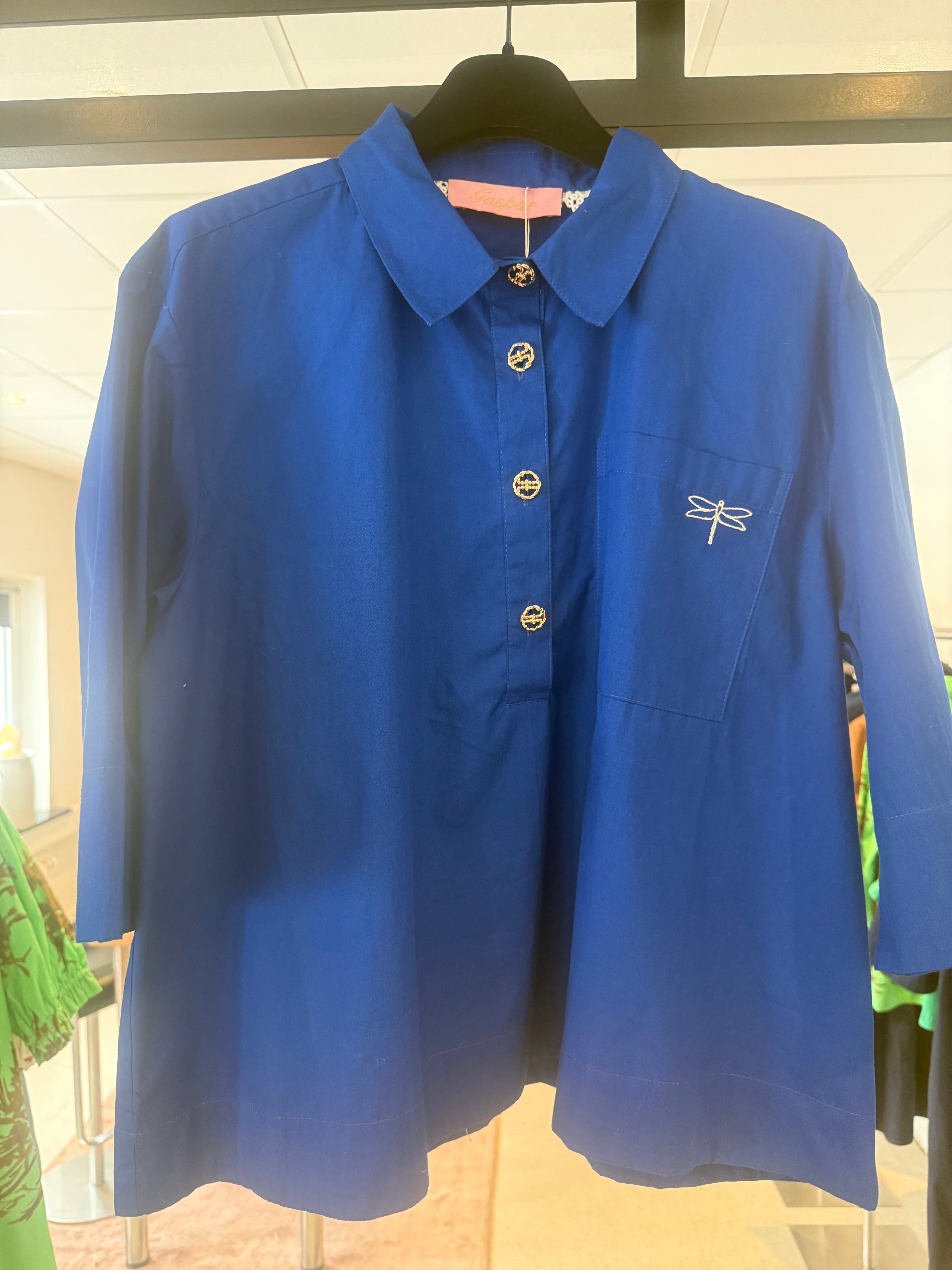 Gaspar 2601305 Porto blouse poplin royal