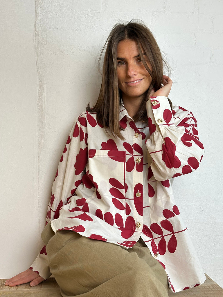 Gaspar 2601309 Malmø print shirt off white