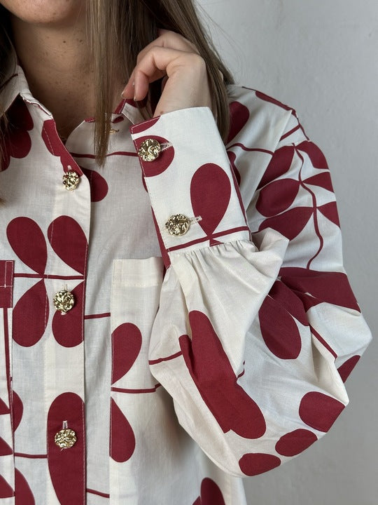 Gaspar 2601309 Malmø print shirt off white