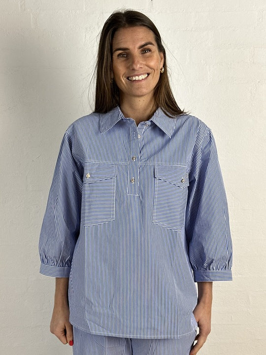 Gaspar 2601347 Oslo stripe shirt blue