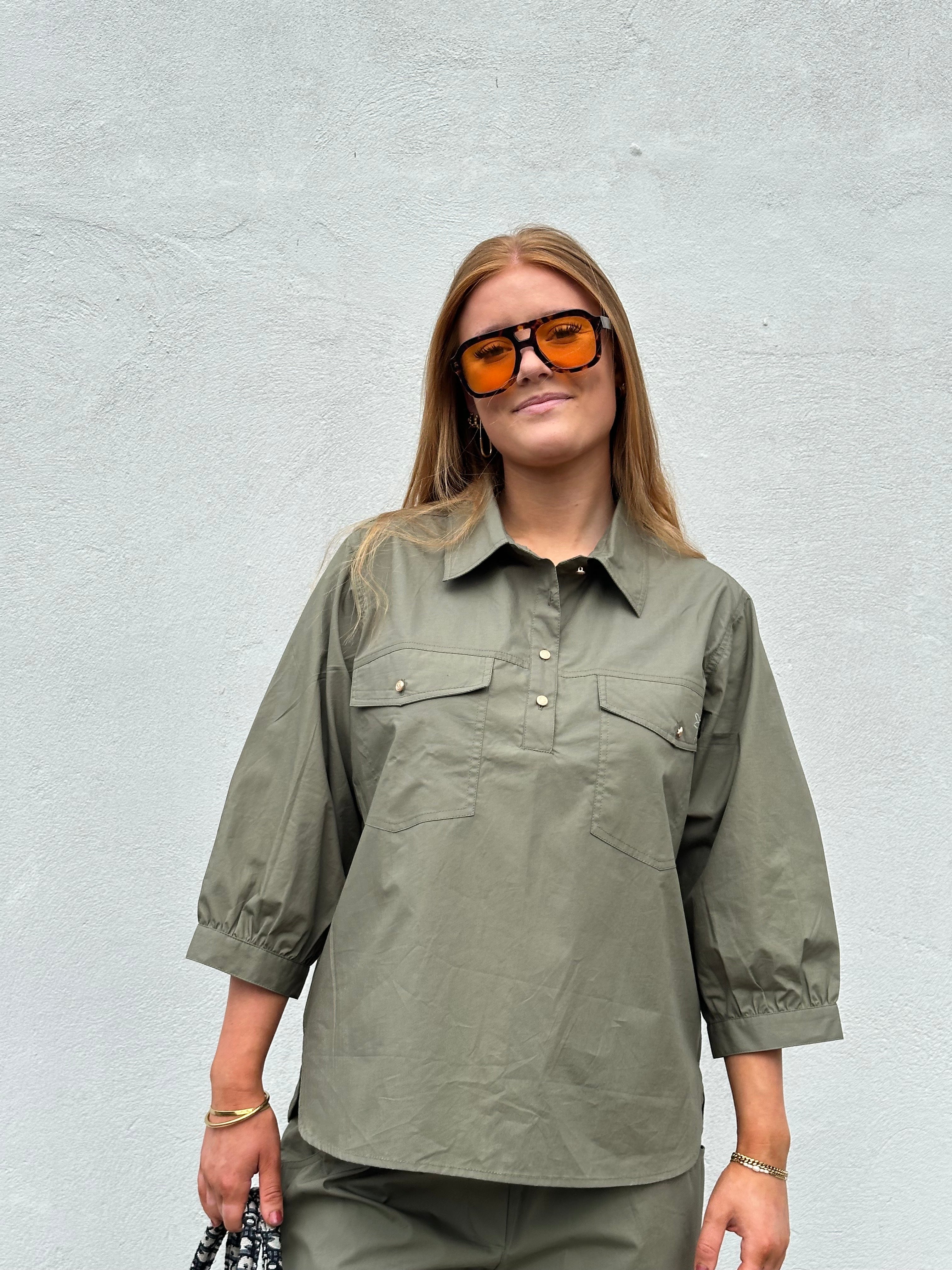 Gaspar 2601312 Oslo poplin shirt dusty green