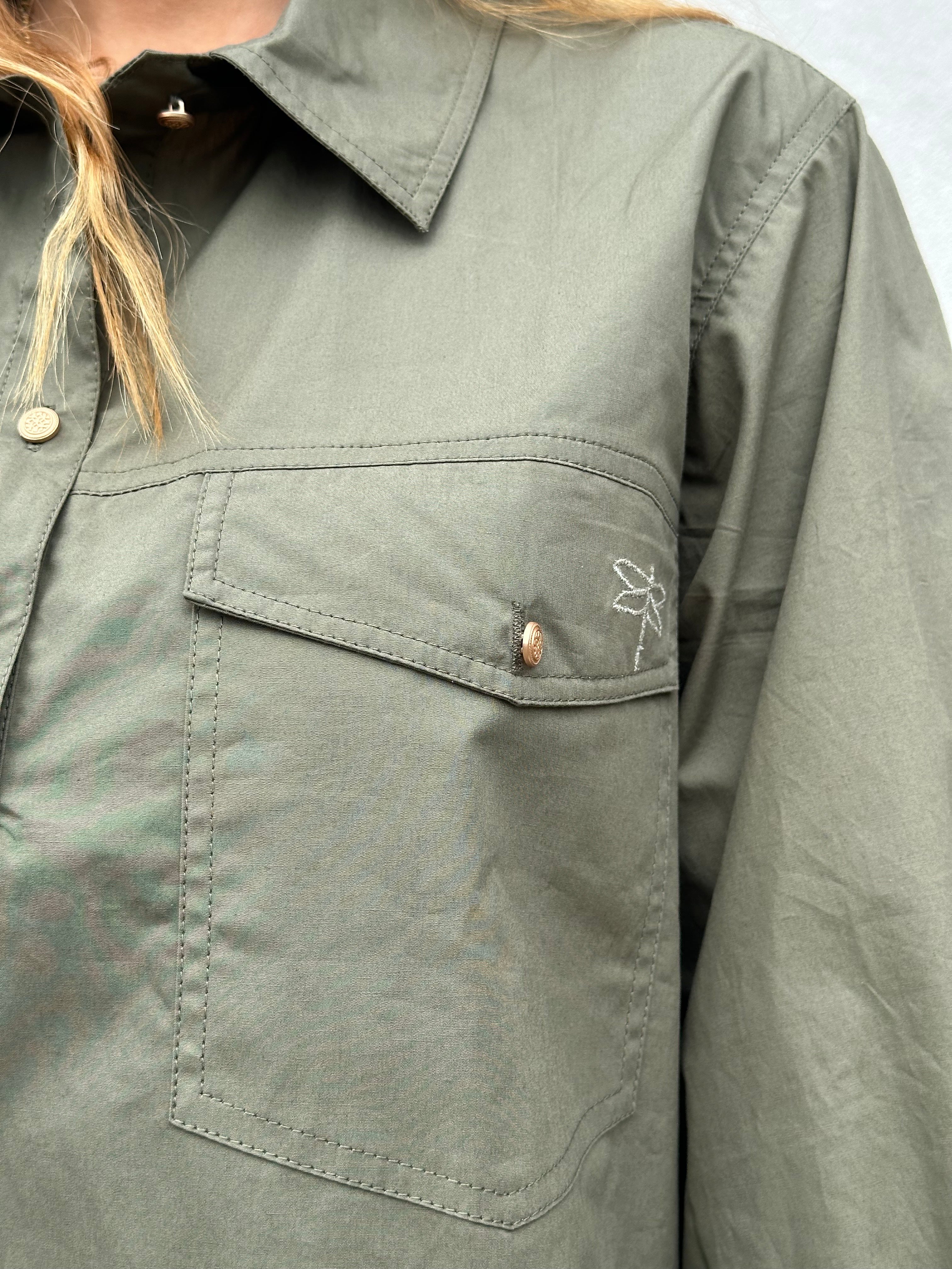 Gaspar 2601312 Oslo poplin shirt dusty green
