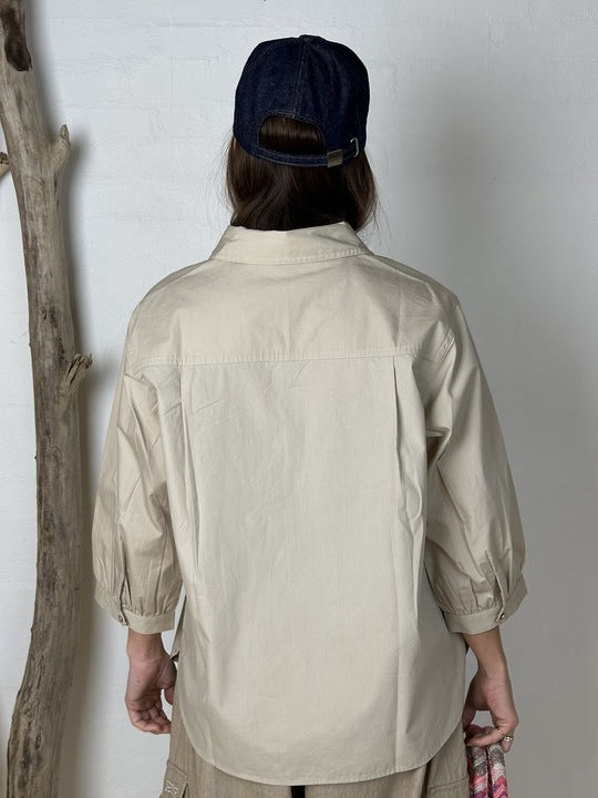 Gaspar 2601312 Oslo poplin shirt sand