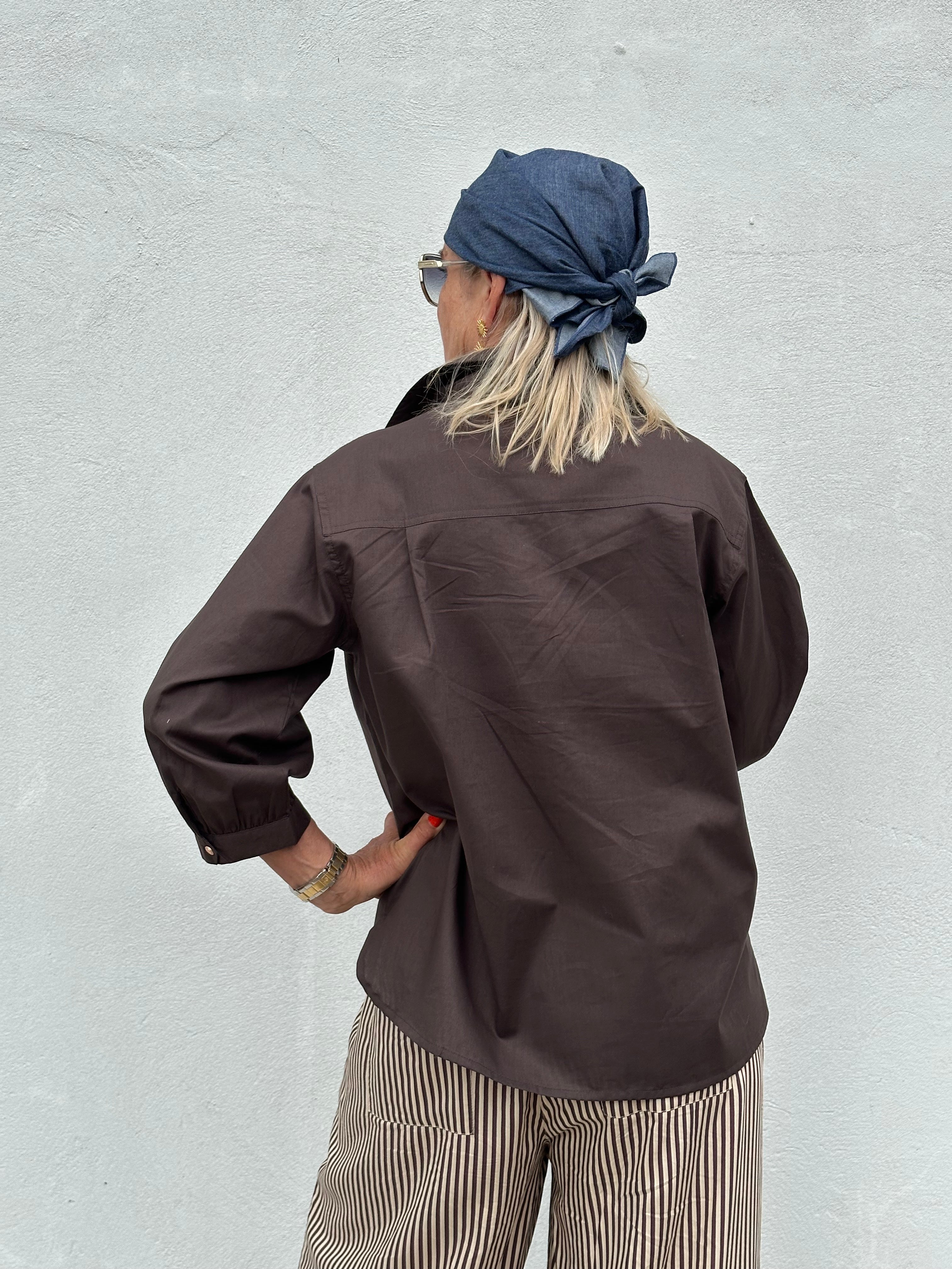 Gaspar 2601312 Oslo poplin shirt chocolate