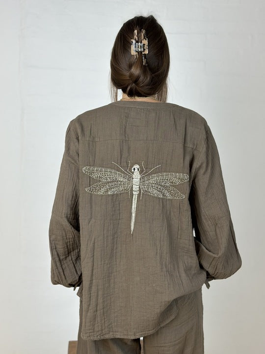Gaspar 2601325 Læsø blouse gause brown