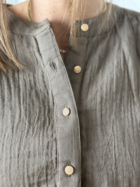 Gaspar 2601325 Læsø blouse gause brown