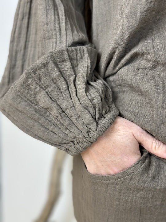 Gaspar 2601325 Læsø blouse gause brown