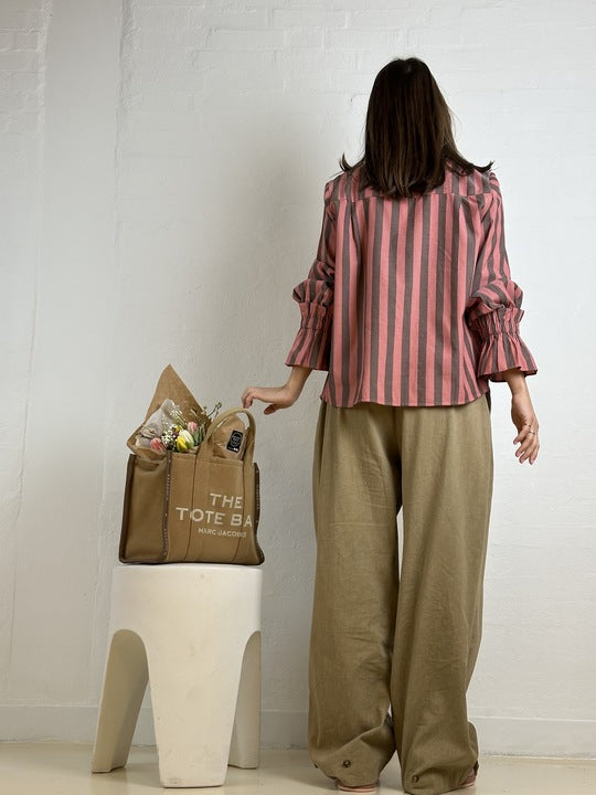 Gaspar 2601330 Himalaya stripe shirt coral