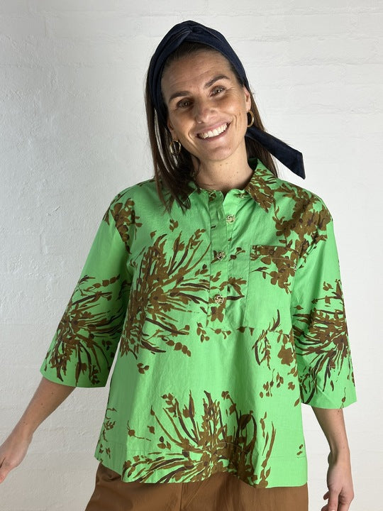 Gaspar 2601331 Porto blouse print green