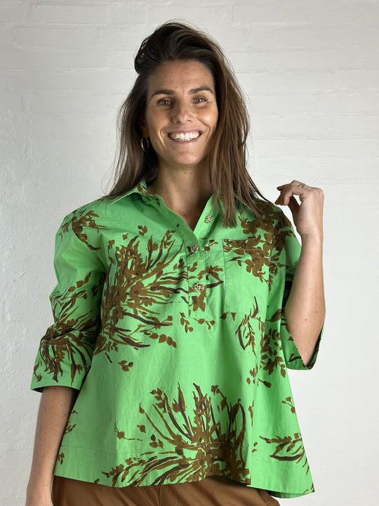 Gaspar 2601331 Porto blouse print green