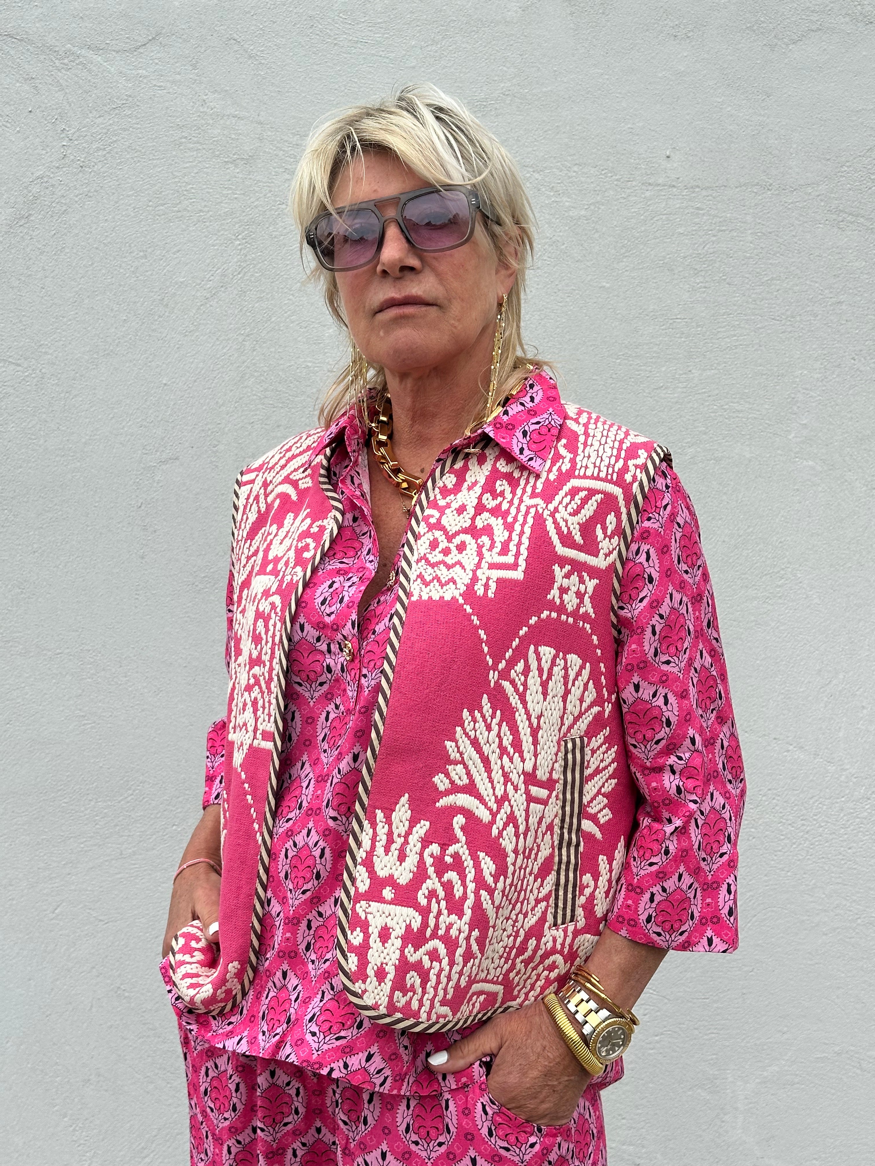 Gaspar 2601333 Marli waistcoat pink