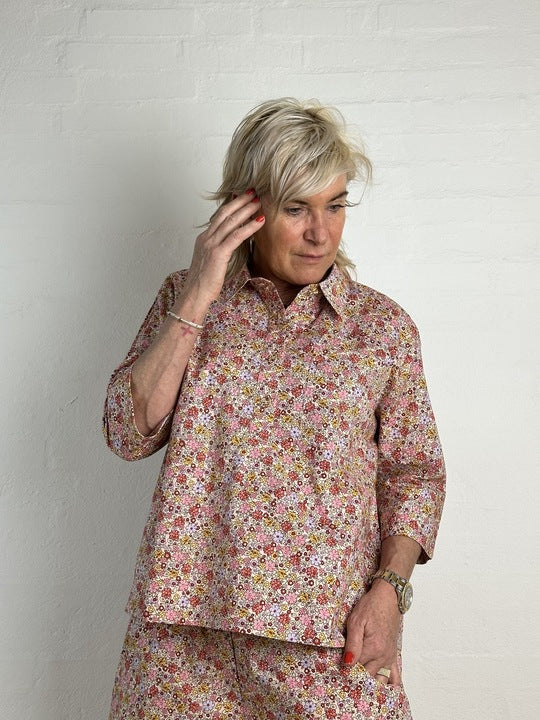 Gaspar 2601334 Porto blouse flower rose