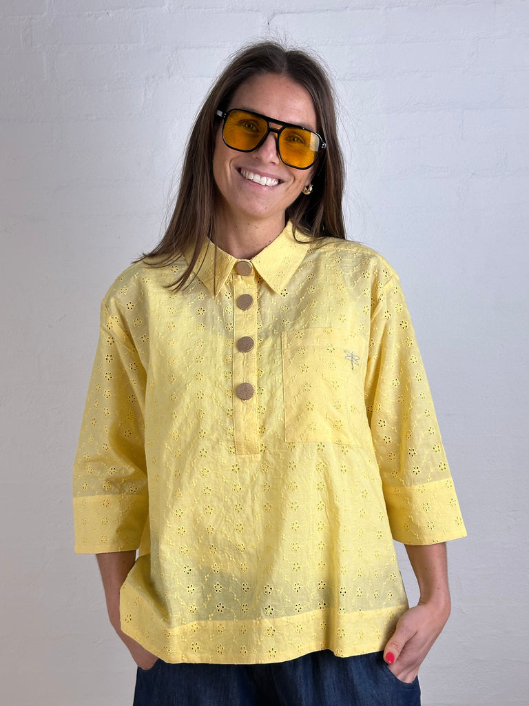 Gaspar 2601337 Porto broderi anglaise yellow