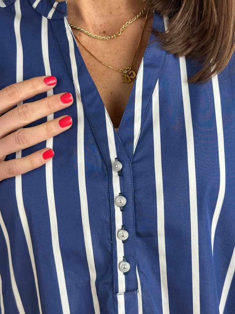 Gaspar 2601338 Tunø blouse stripe blue