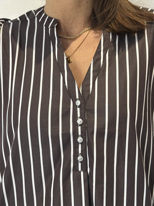 Gaspar 2601338 Tunø blouse stripe brown