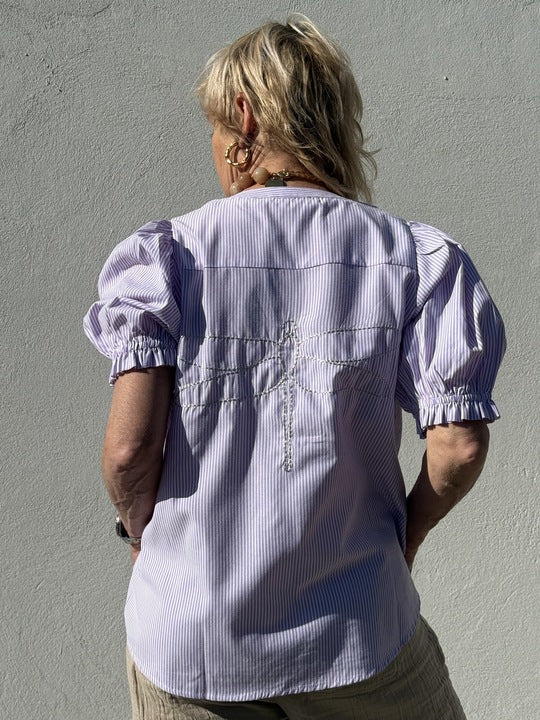 Gaspar 2601345 Tunø blouse stripe lavender