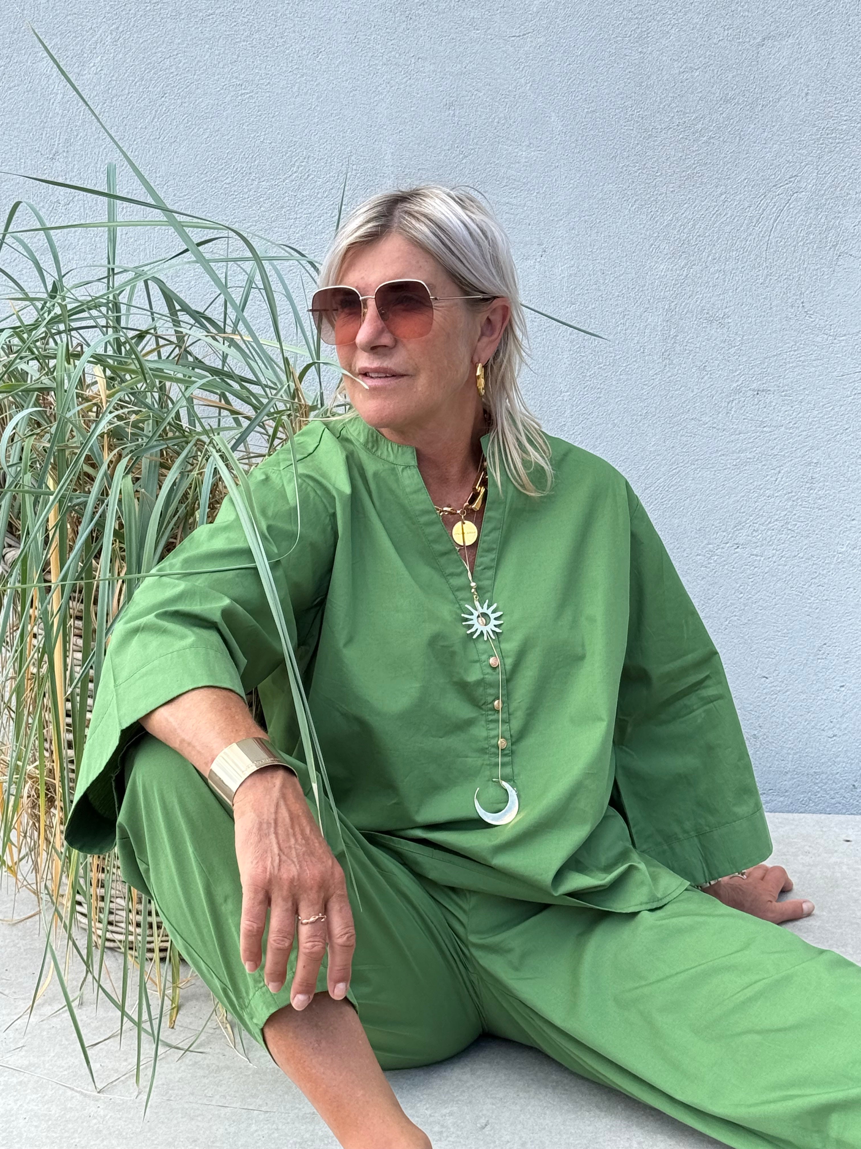 Gaspar 2601346 Mumbai blouse poplin apple green