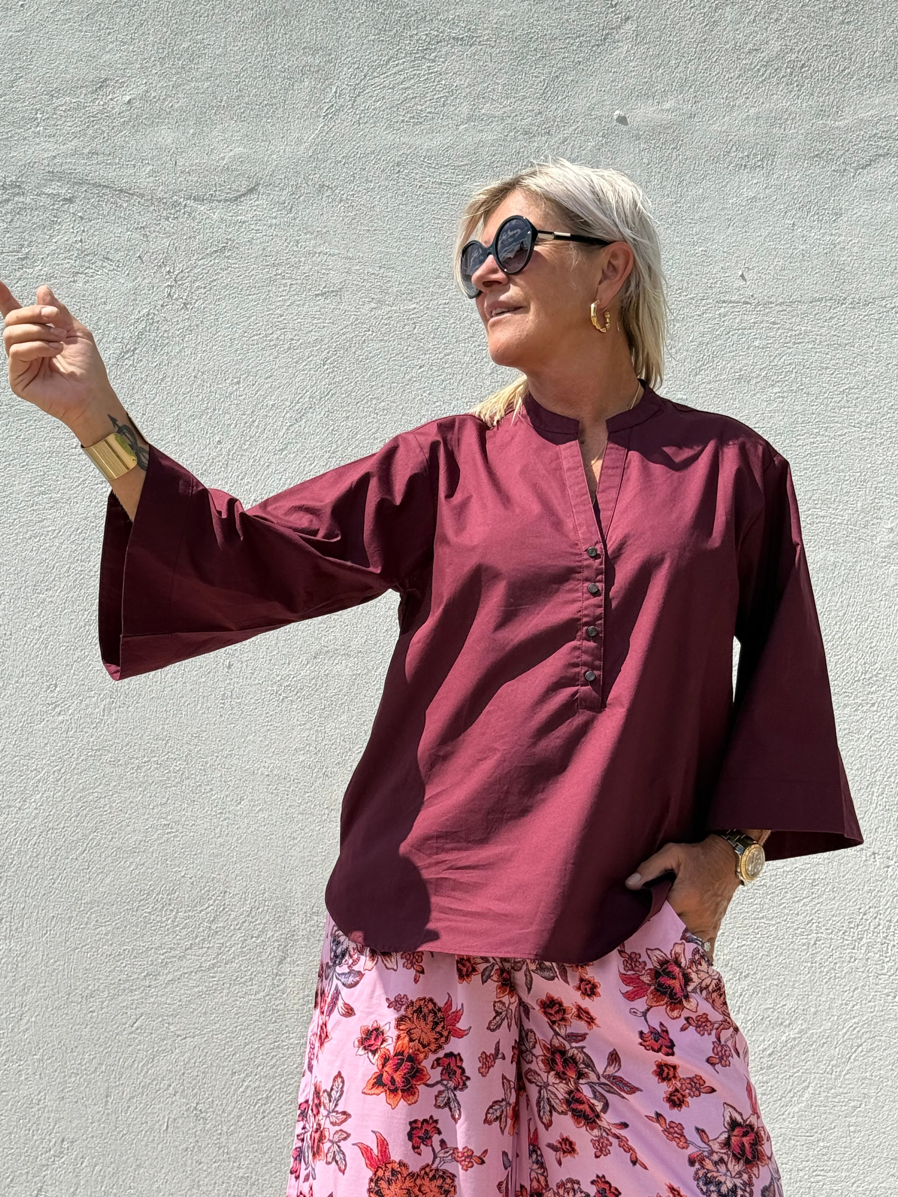 Gaspar 2601346 Mumbai blouse poplin plum