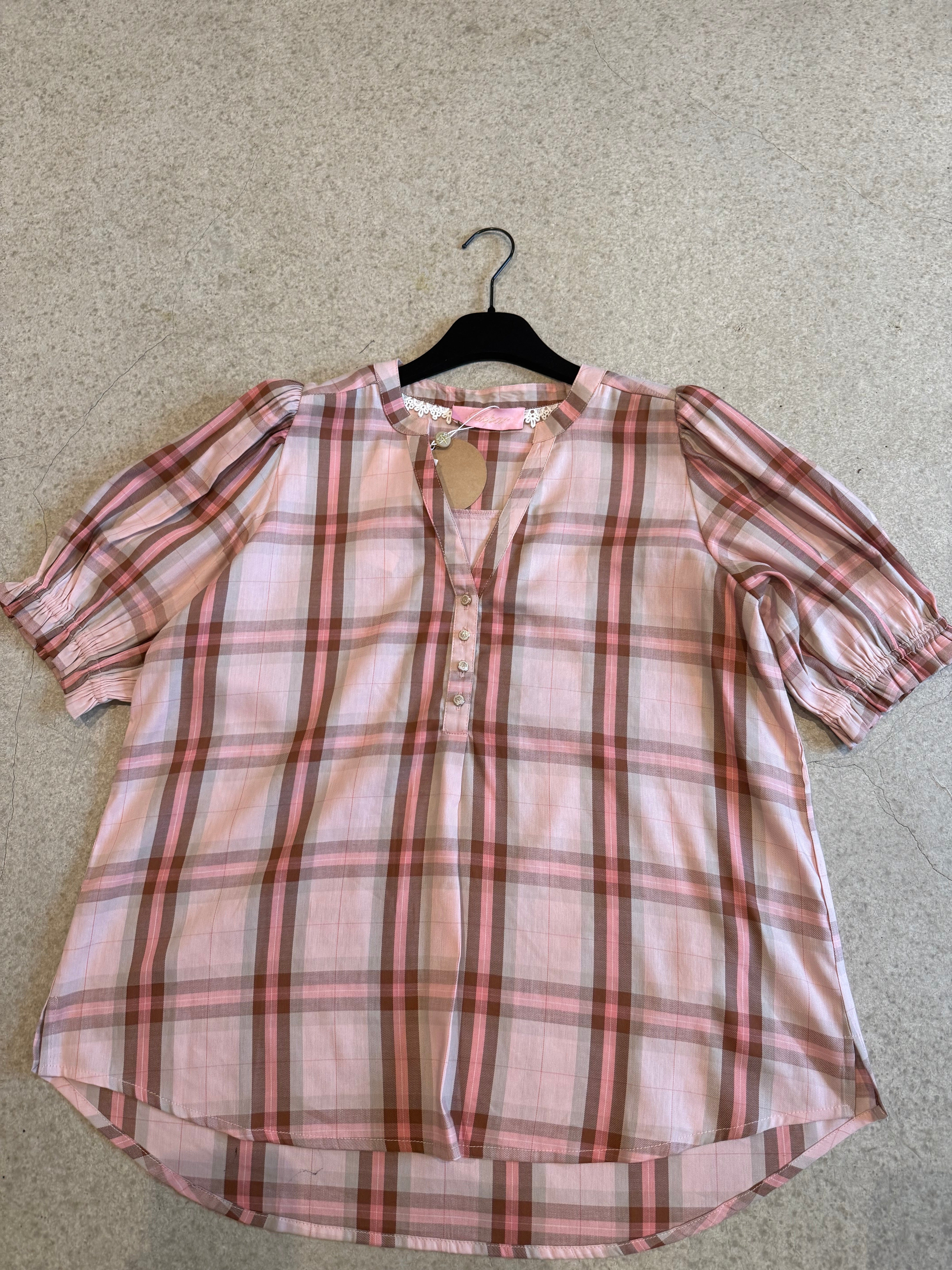 Gaspar 2601356 Tunø blouse SS check pale