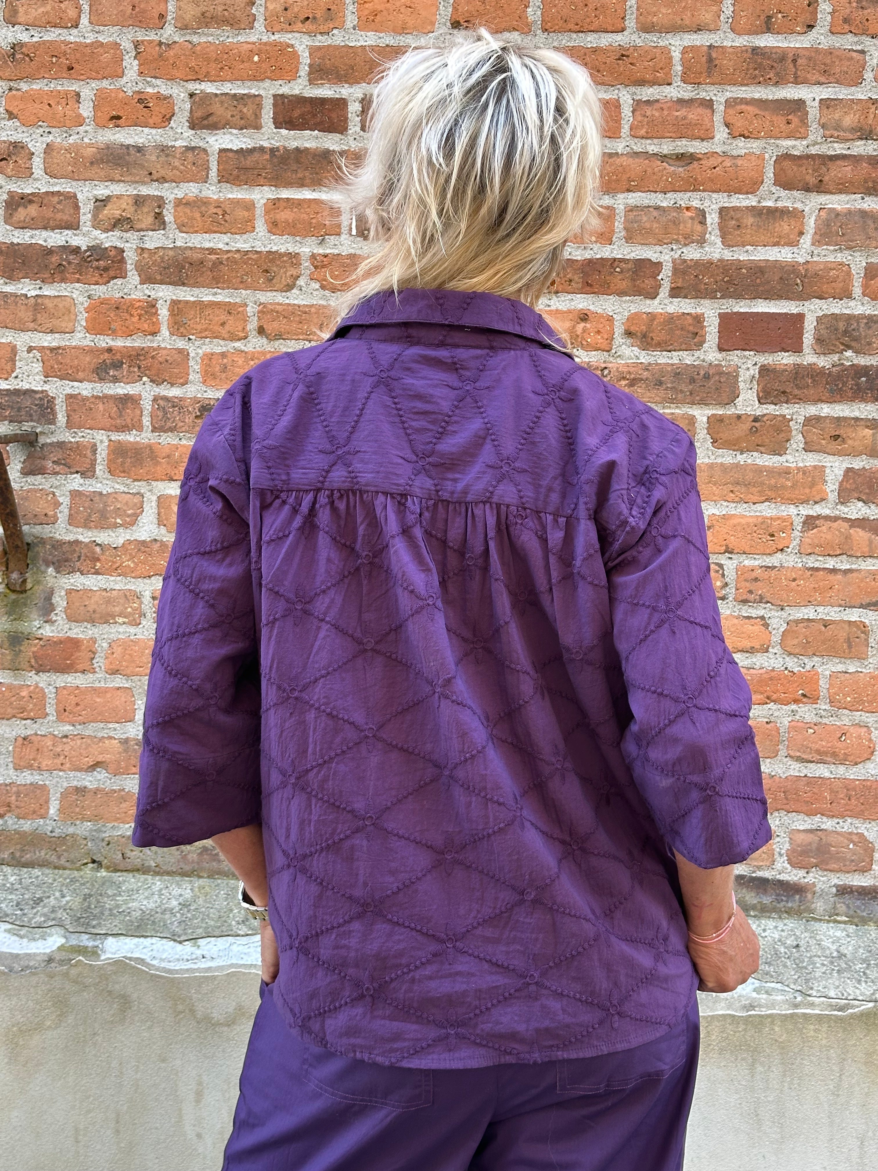 Gaspar 2601375 Vigo broderi anglaise purple