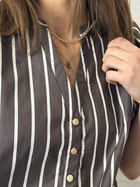 Gaspar 2601722 Tunø dress stripe brown