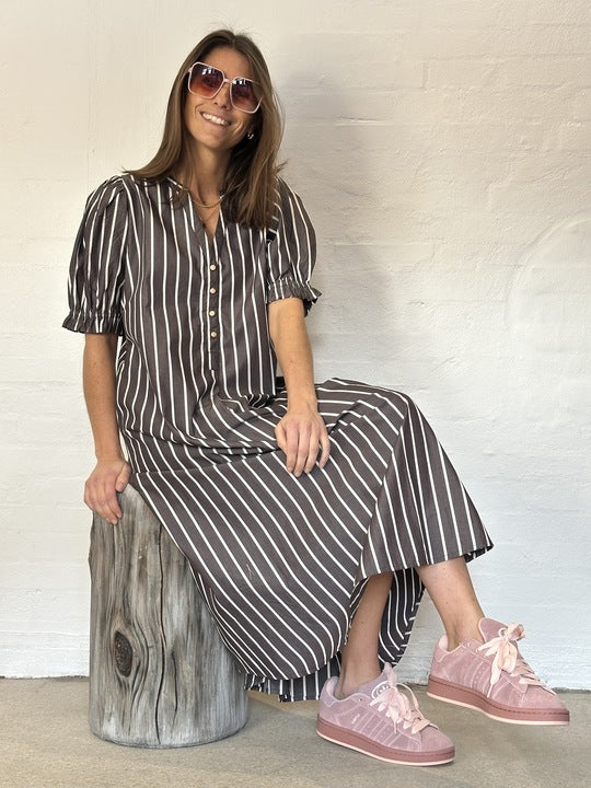 Gaspar 2601722 Tunø dress stripe brown