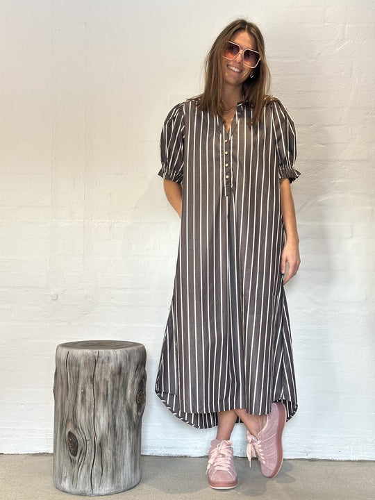 Gaspar 2601722 Tunø dress stripe brown