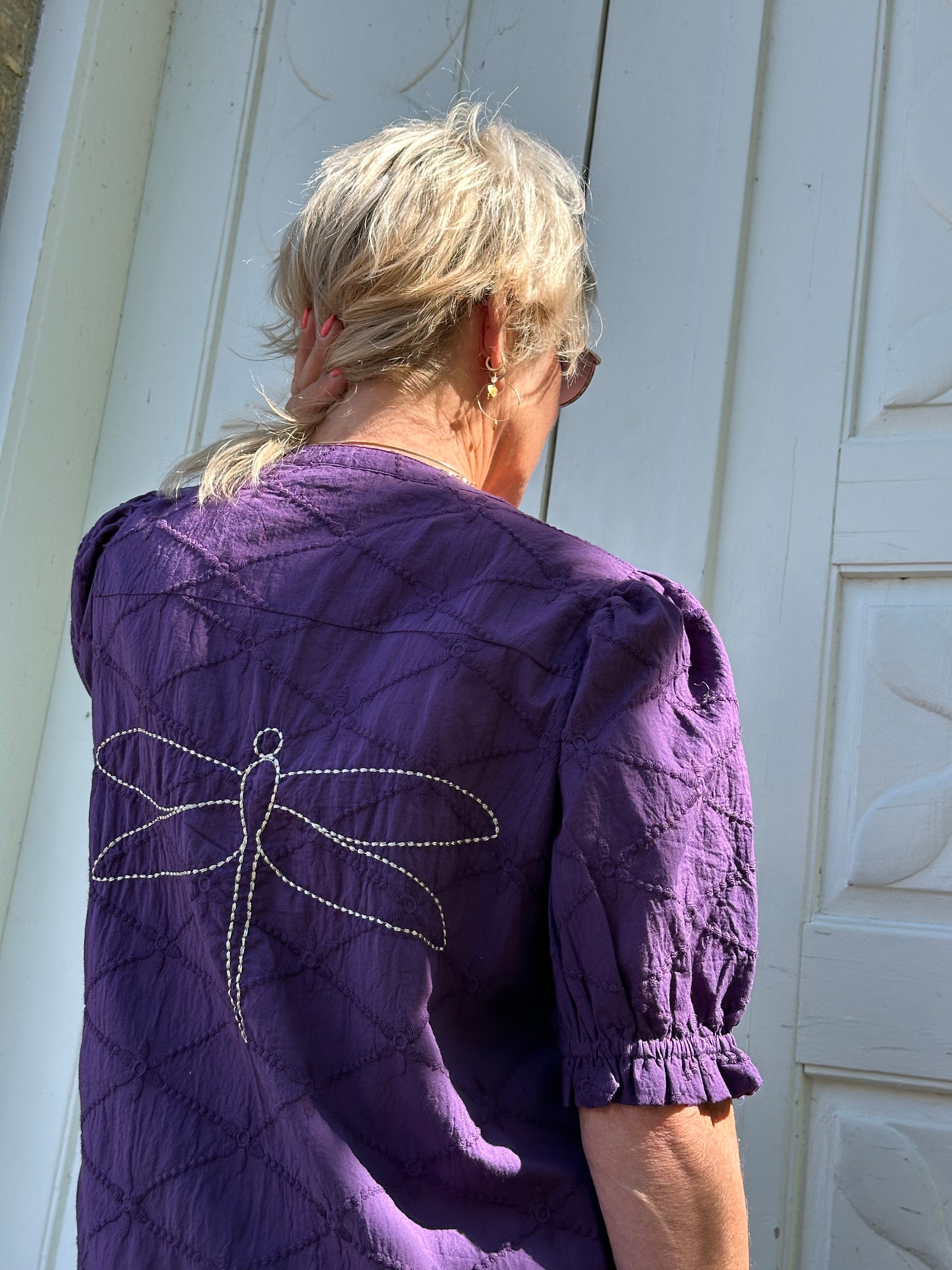 Gaspar 2601736 Tunø dress broderi anglaise purple