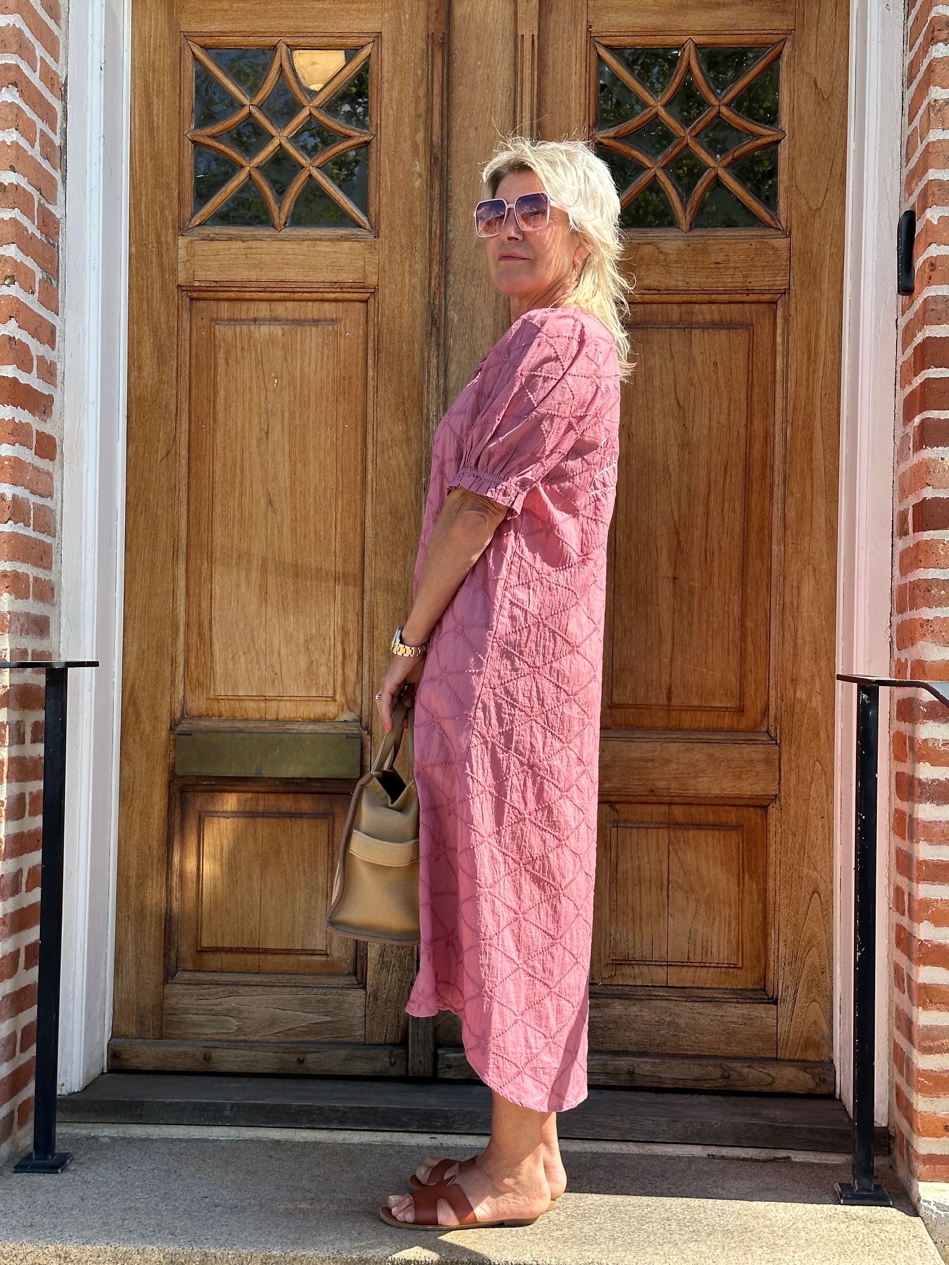 Gaspar 2601736 Tunø dress broderi anglaise rose