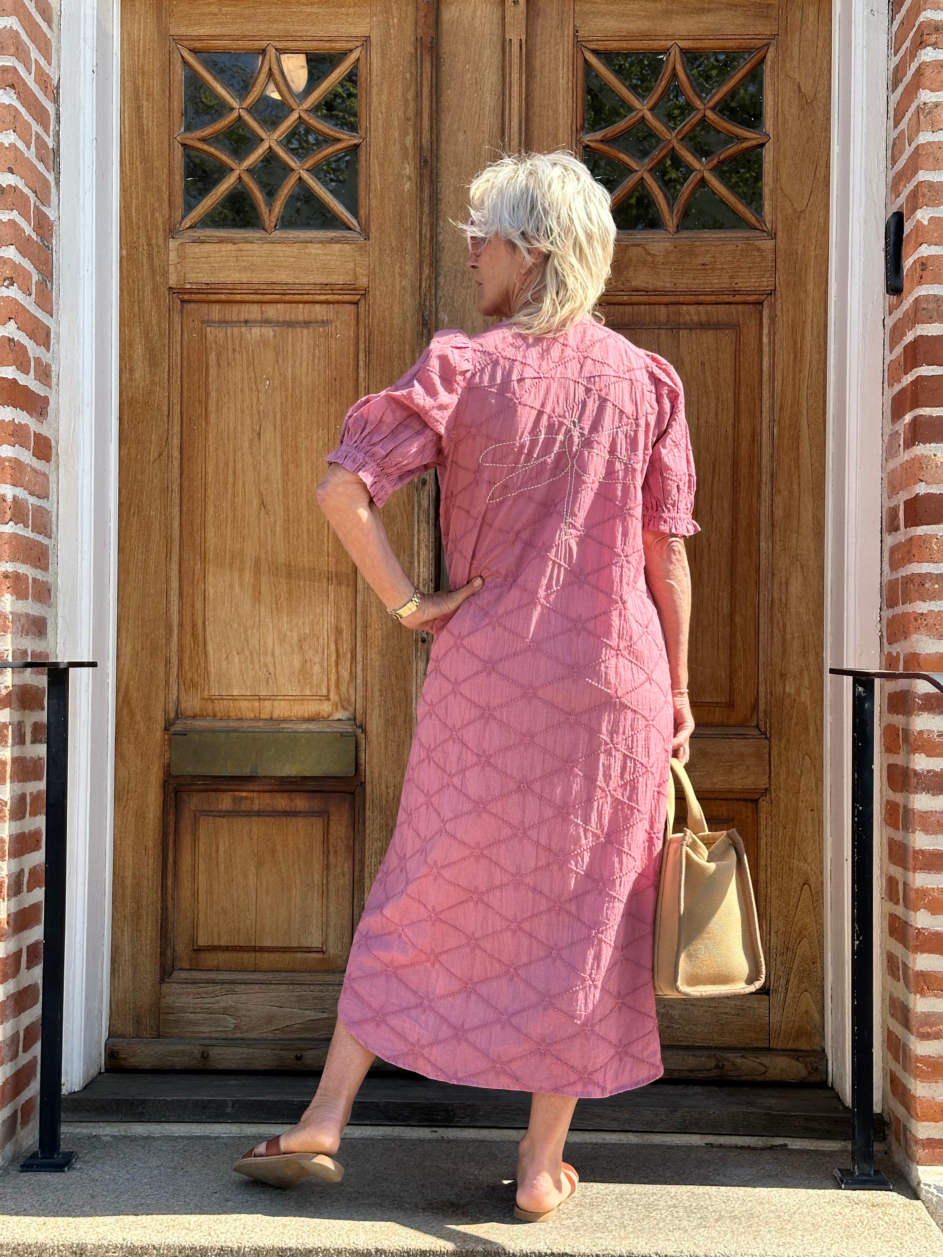 Gaspar 2601736 Tunø dress broderi anglaise rose