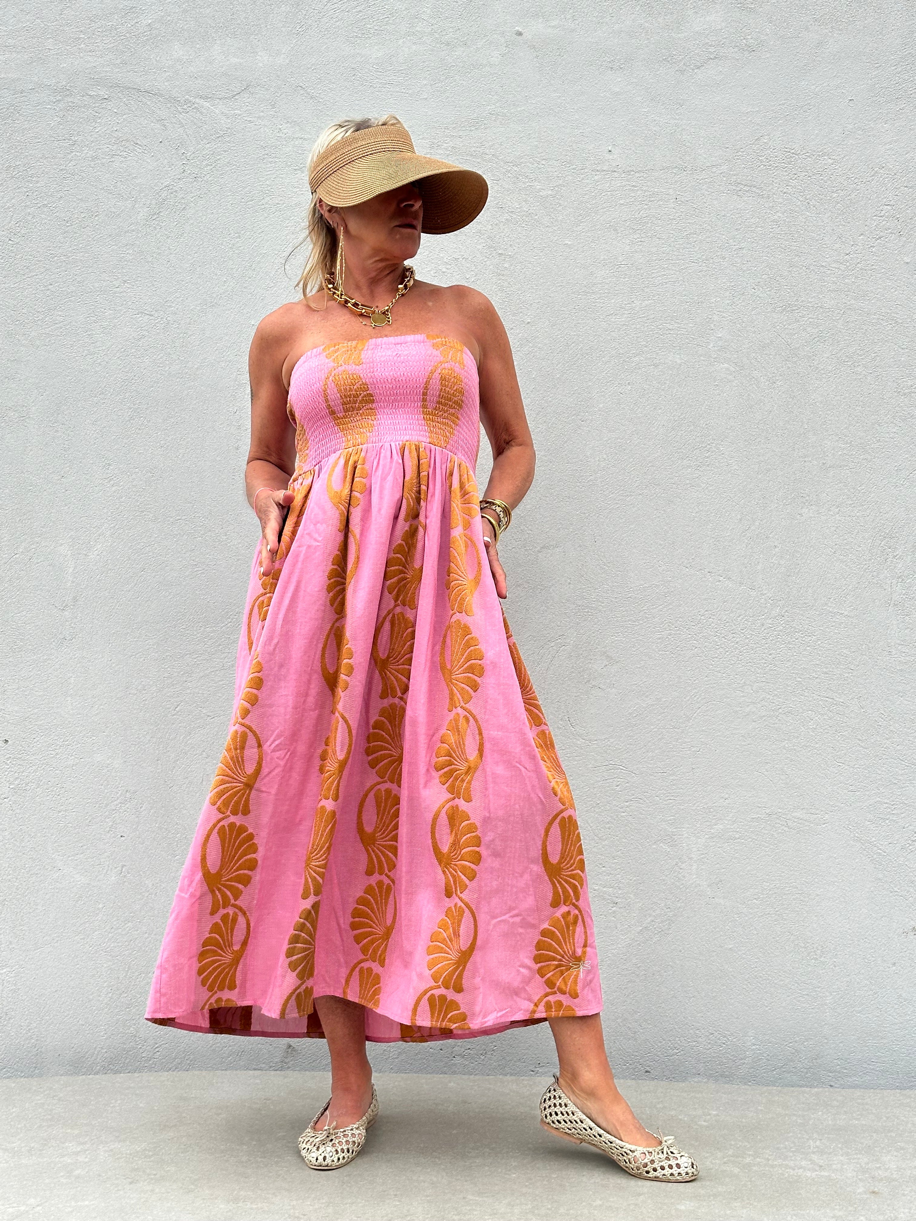 Gaspar 2601754 Polo dress rose