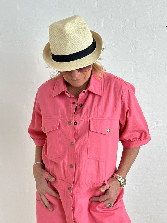 Gaspar 2610906 Belize jumpsuit SS coral