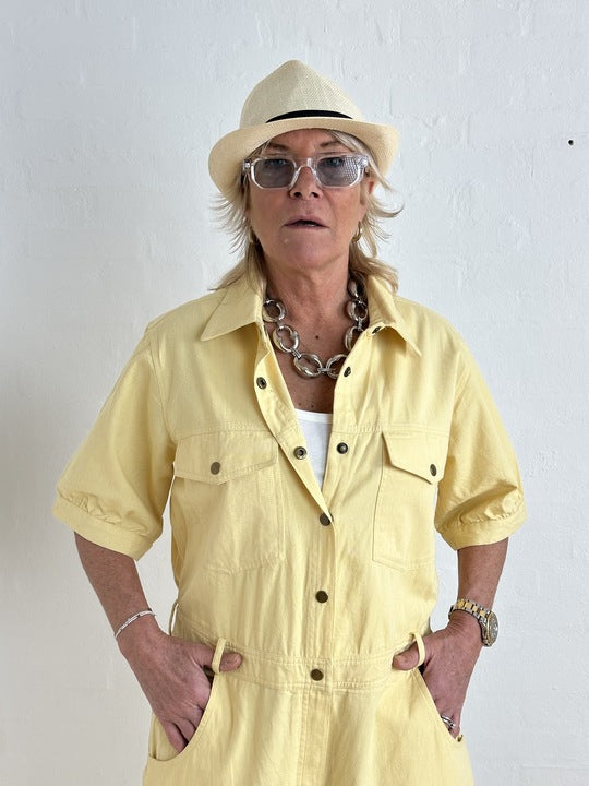 Gaspar 2610906 Belize jumpsuit SS yellow