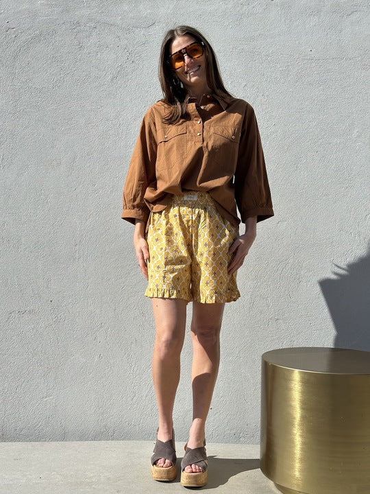 Gaspar 2601922 Honolulu frill shorts yellow